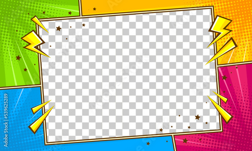 Blank comic colorful background template