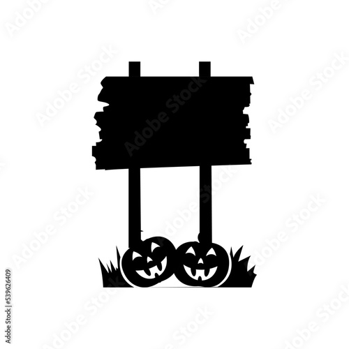  Halloween Signboard with pumpkin isolated on white background - Halloween vector.
