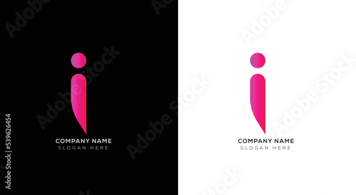 Gradient minimal I letter logo template