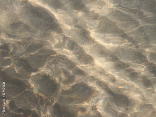A transparent sea wave running over the sand
