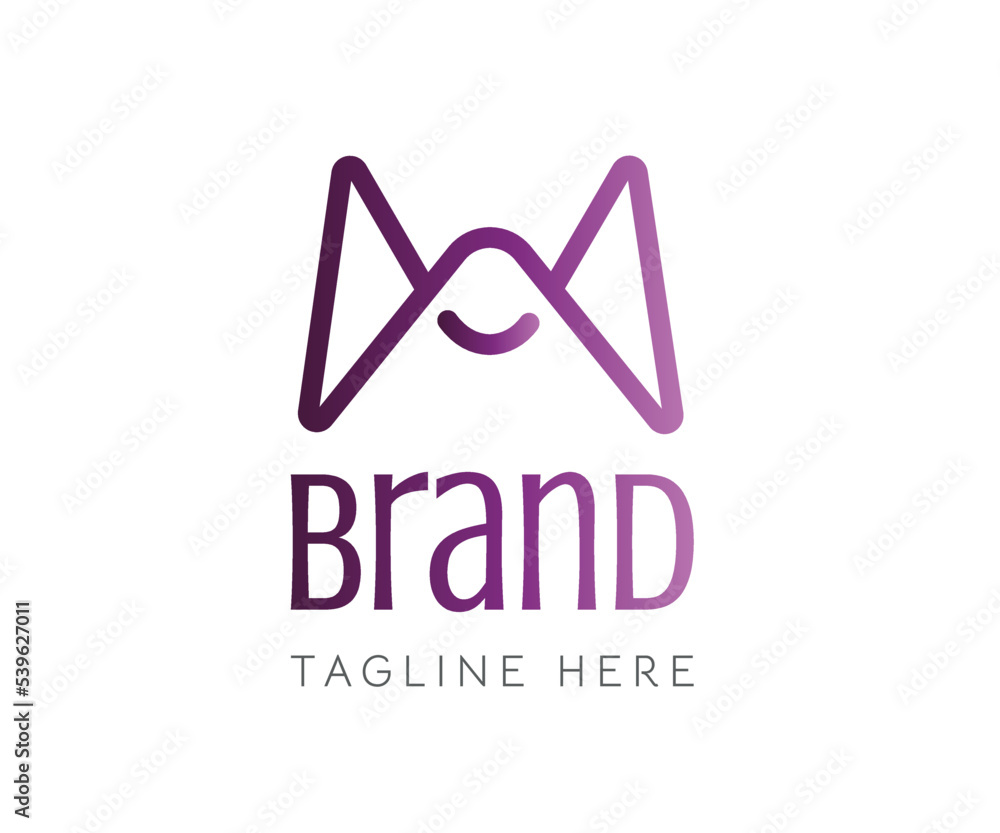 Abstract monogram initial letter A and M icon logo. Simple, minimal and