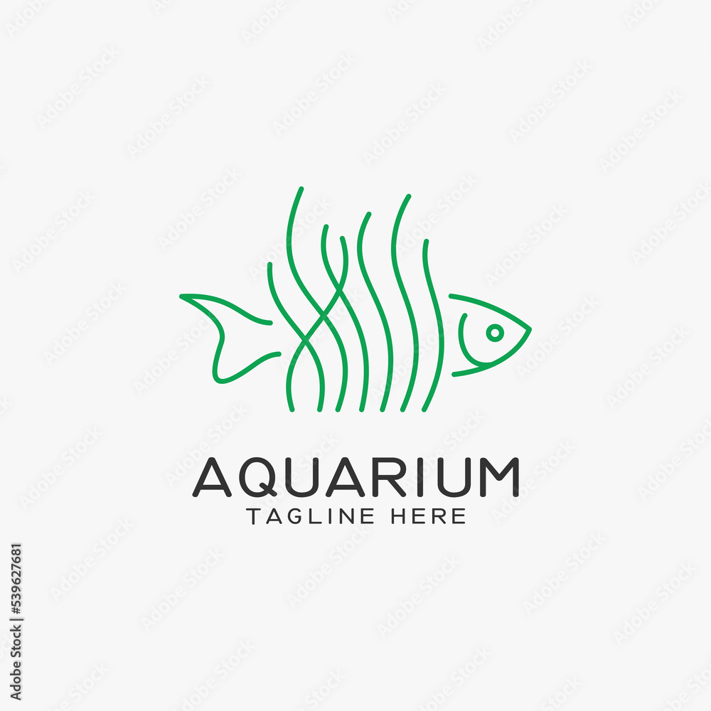 Seaweed and fish logo design Seaweed and fish logo design