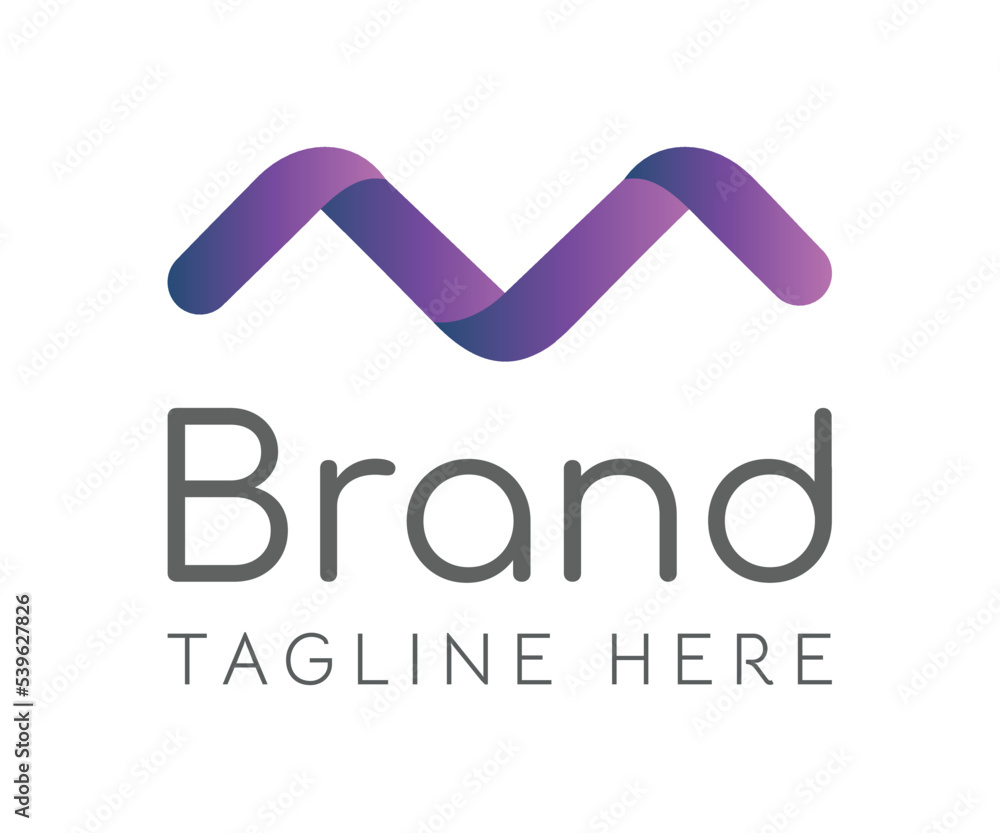 Abstract monogram initial letter A and M logo design template. Simple