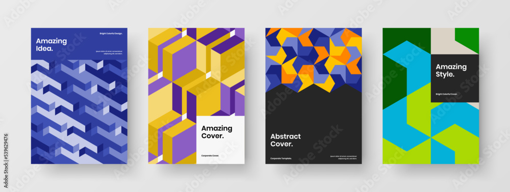 Clean handbill A4 design vector concept set. Premium mosaic pattern journal cover illustration composition. Clean handbill A4 design vector concept set. Premium mosaic pattern journal cover illustration composition.