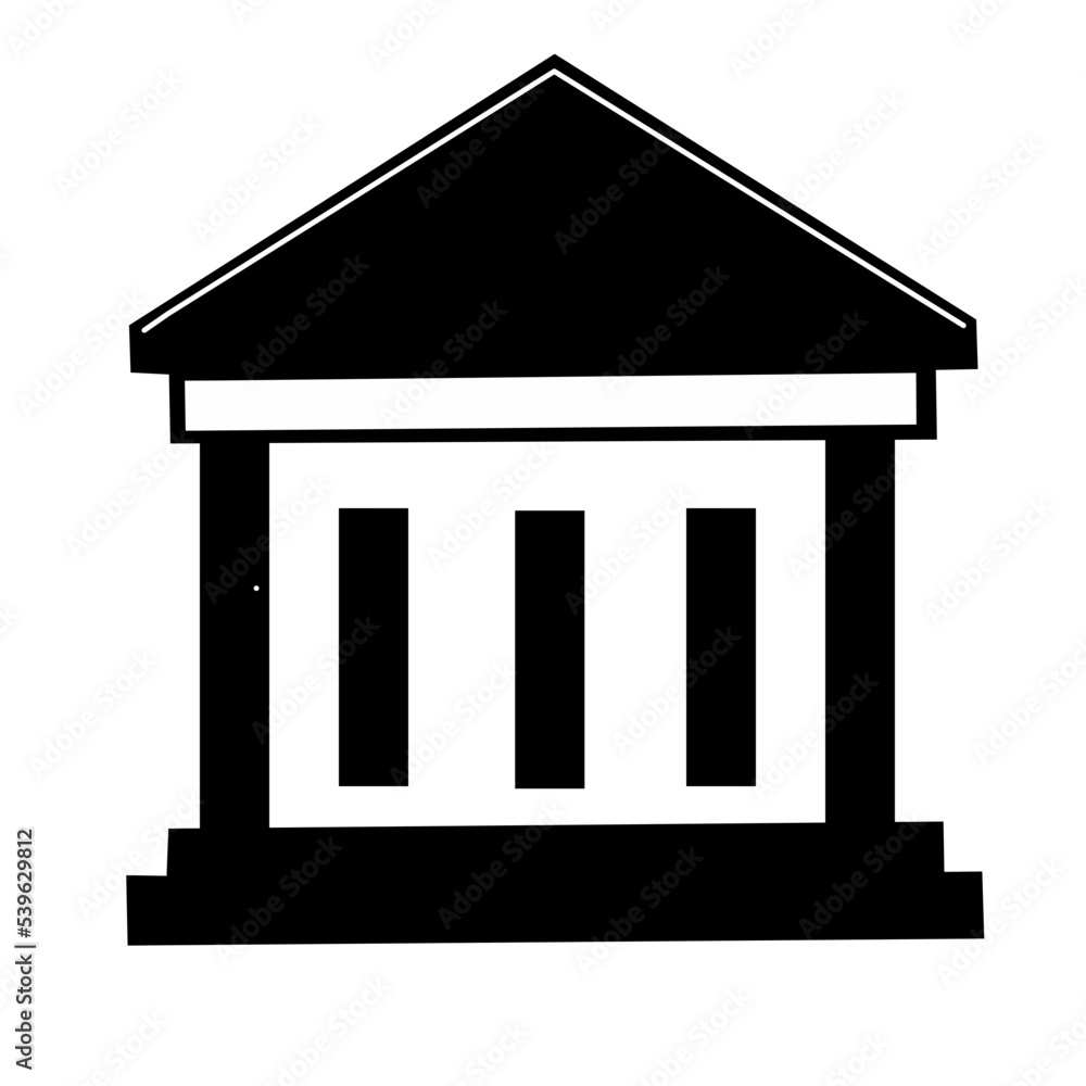 Silhouette Bank Icon Silhouette Bank Icon
