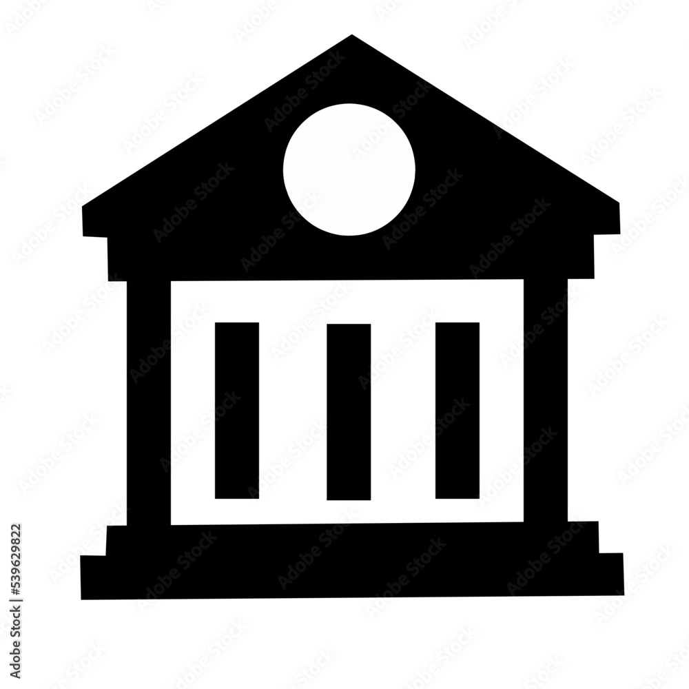 Silhouette Bank Icon Silhouette Bank Icon