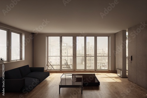 Interior of apartment panorama 3d render