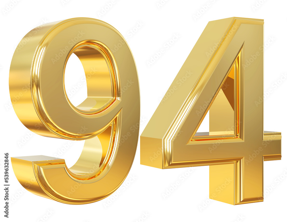 3d number 94 gold