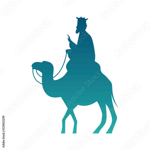 wise king riding camel