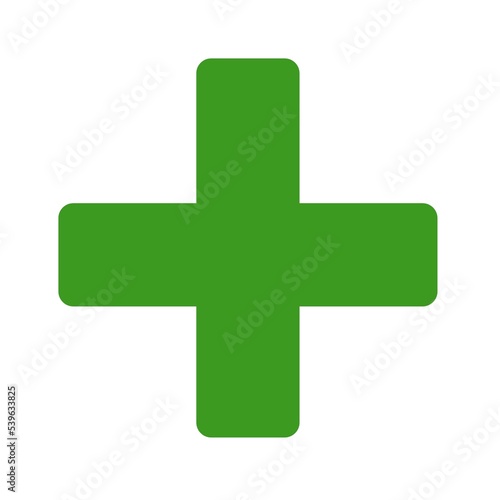 Plus symbol, green plus icon 