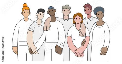 A group of young diverse people of different gender, race, and political views standing together