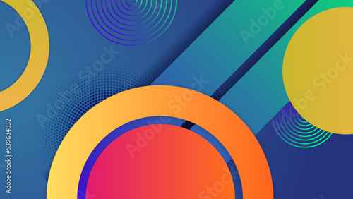 Abstract background with colorful geometric shapes. Trendy gradient geometric pattern background texture. Minimal color gradient background template for poster, certificate, presentation, landing page © SyahCreation