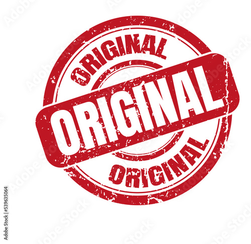 Red Original Stamp Label Illustration Design, Original Logo or Icon Template Vector