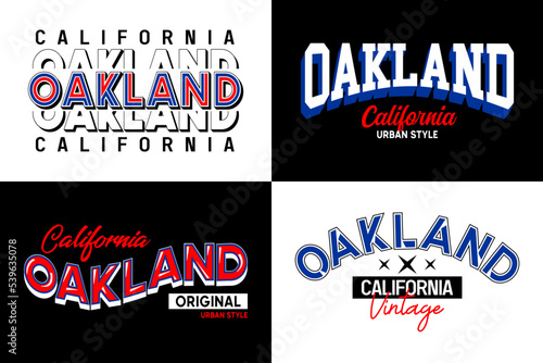 Oakland California vintage college typography for t shirts