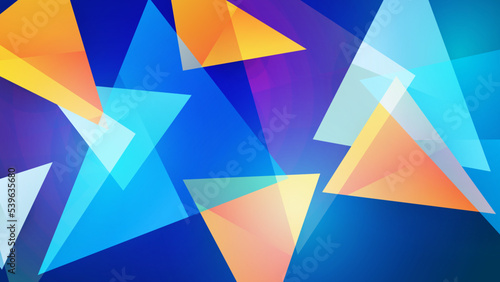 Abstract dynamic blue yellow and orange gradient background with triangle. Vector abstract graphic presentation design banner pattern background web template.