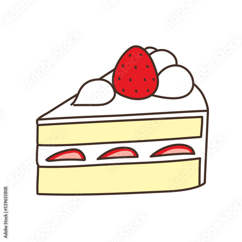 イラスト　ケーキ　スイーツ　おやつ　お菓子　ショートケーキ