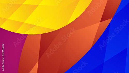Colorful abstract creative 3d dimension background with overlap gradient textured layer and geometric shape