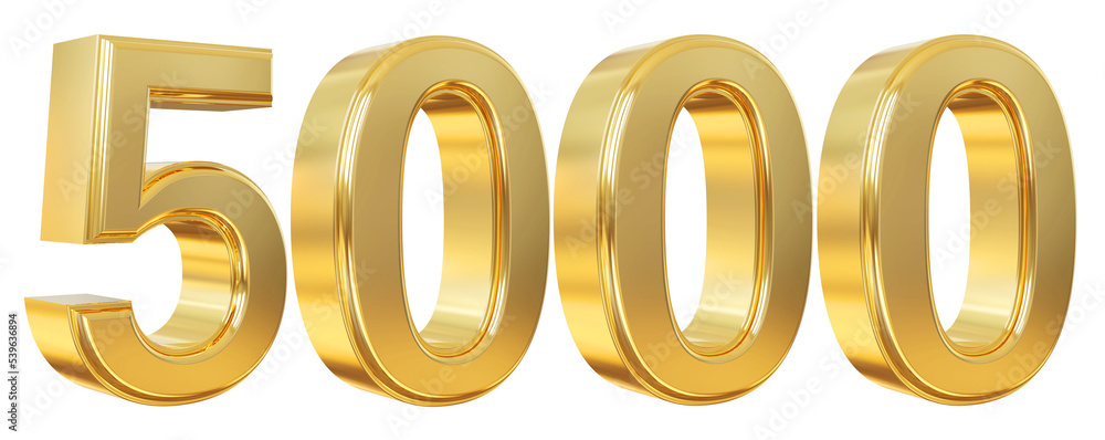 5000 follower number 3d gold 5000 follower number 3d gold
