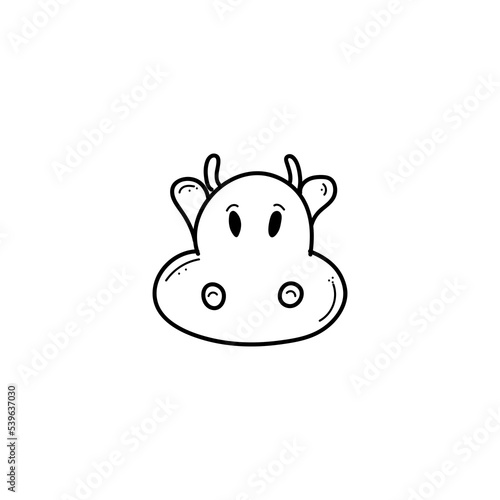 Doodle cartoon cow. Hand drawn  Isolated. Applicable for package  poster  label designs  banners  flyers etc.