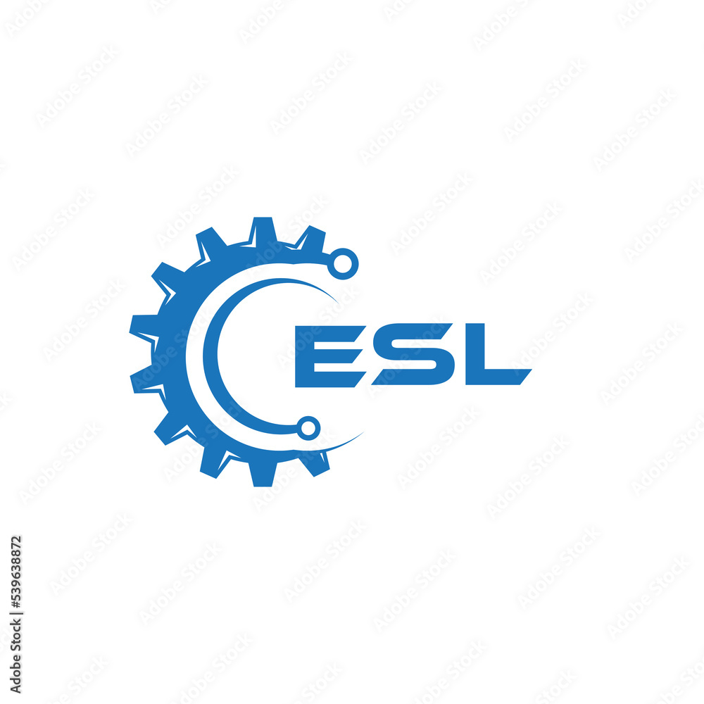 Obraz premium ESL letter technology logo design on white background. ESL creative initials letter IT logo concept. ESL setting shape design. 