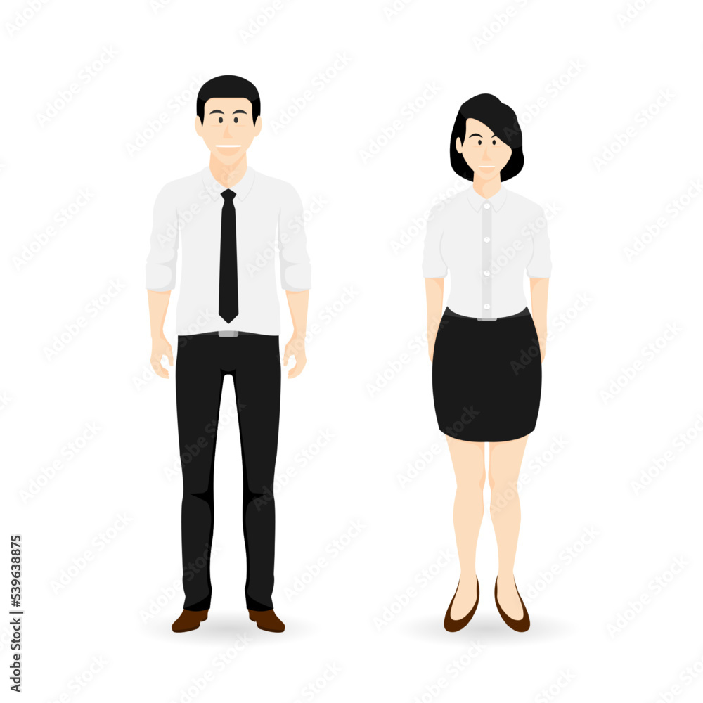 Cartoon young student in uniform on isolated background, Vector illustration. Cartoon young student in uniform on isolated background, Vector illustration.