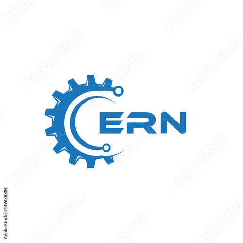 ERN letter technology logo design on white background. ERN creative initials letter IT logo concept. ERN setting shape design.
