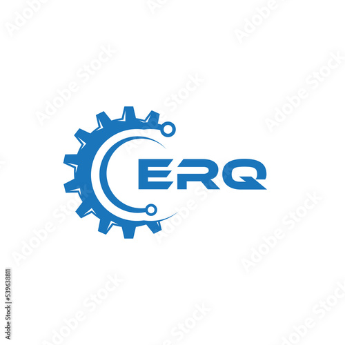 ERQ letter technology logo design on white background. ERQ creative initials letter IT logo concept. ERQ setting shape design. 