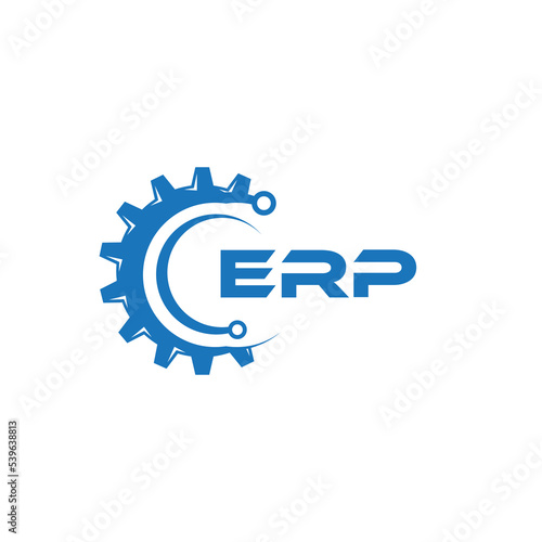 ERP letter technology logo design on white background. ERP creative initials letter IT logo concept. ERP setting shape design.
