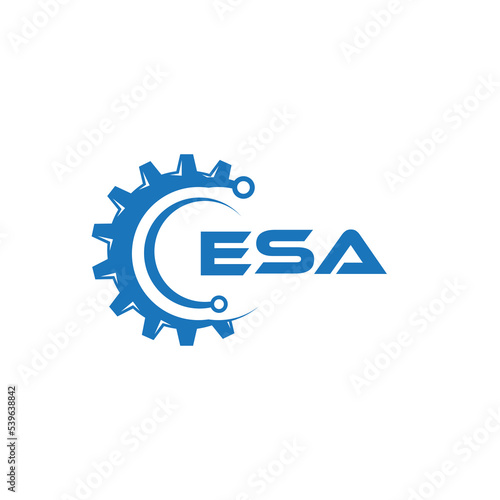 ESA letter technology logo design on white background. ESA creative initials letter IT logo concept. ESA setting shape design.
