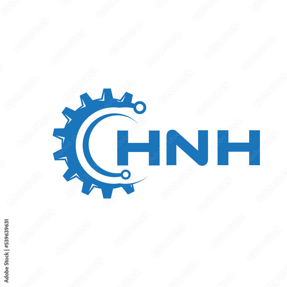 Obraz premium HNH letter technology logo design on white background. HNH creative initials letter IT logo concept. HNH setting shape design. 