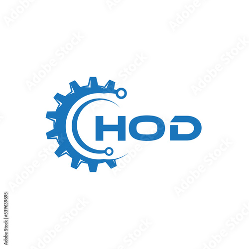 HOD letter technology logo design on white background. HOD creative initials letter IT logo concept. HOD setting shape design.
