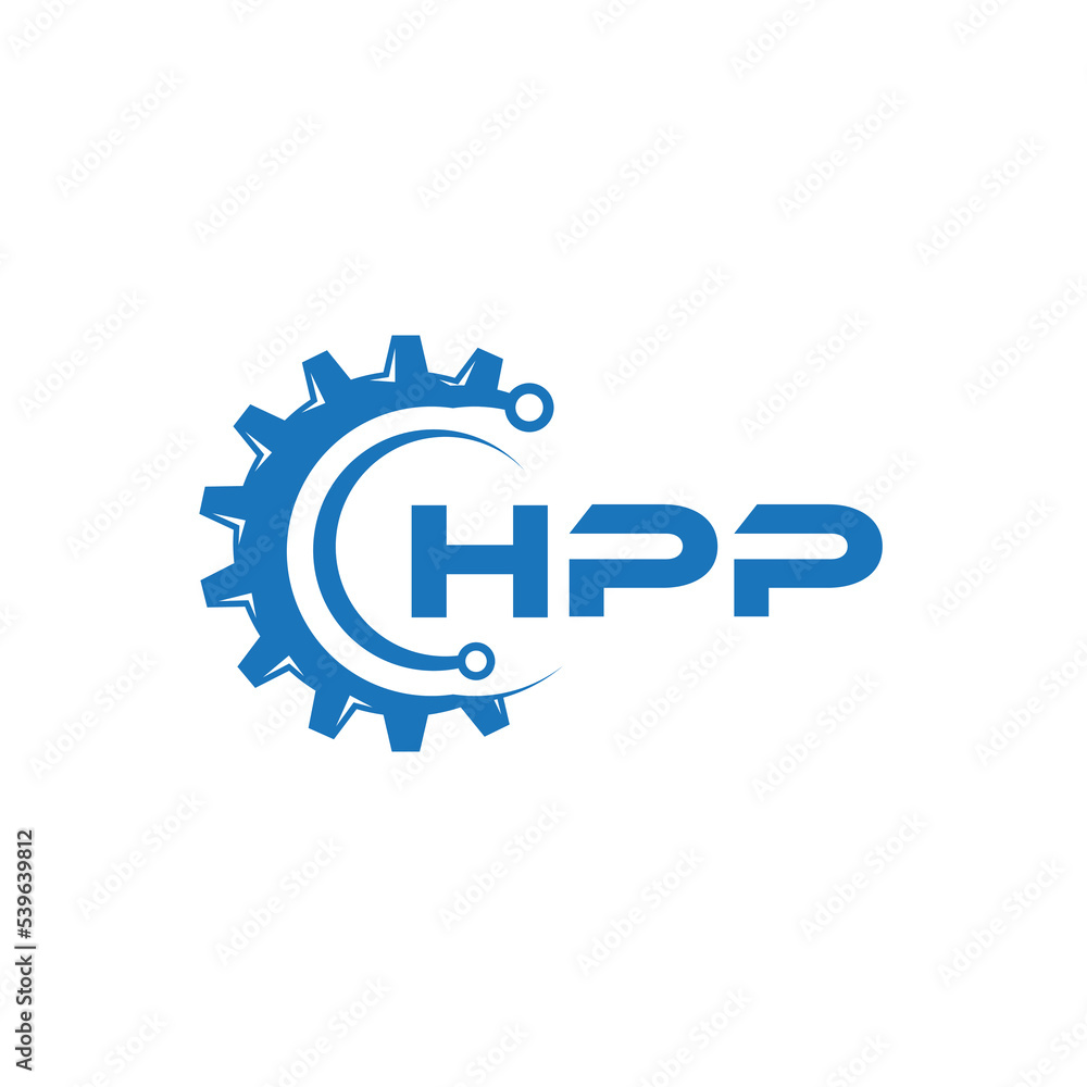 HPP letter technology logo design on white background. HPP creative initials letter IT logo concept. HPP setting shape design.
