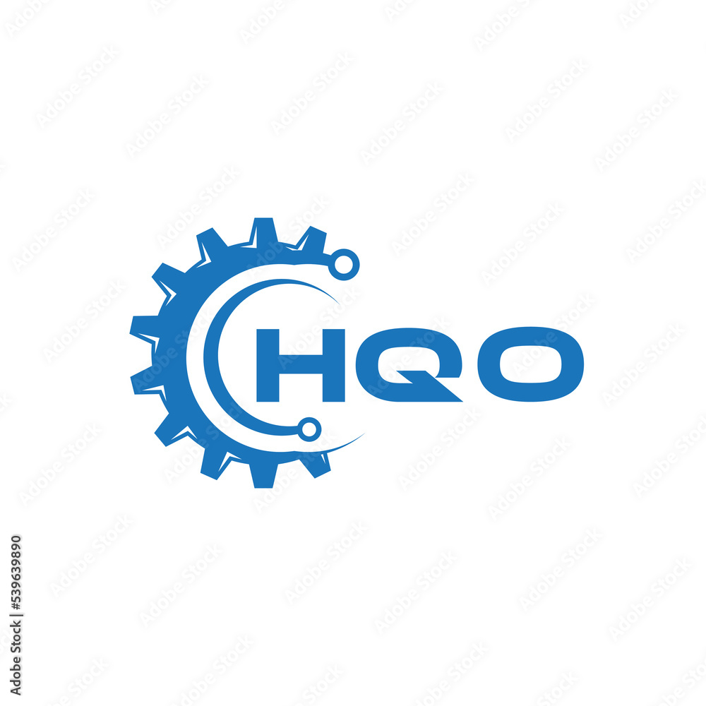 HQO letter technology logo design on white background. HQO creative initials letter IT logo concept. HQO setting shape design.
