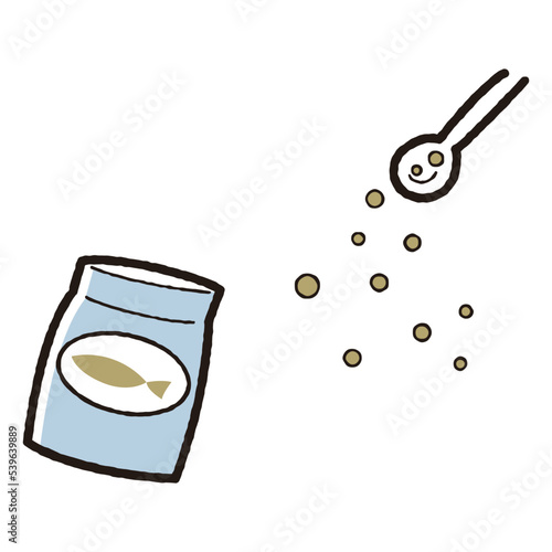 魚のエサのイメージイラスト