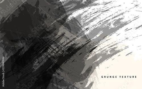 Abstract paintbrush grey grunge texture black and white background