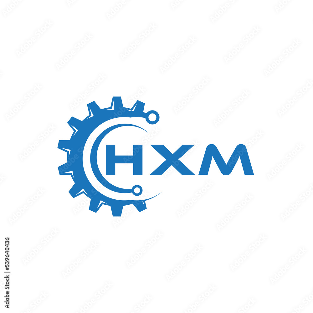 HXM letter technology logo design on white background. HXM creative initials letter IT logo concept. HXM setting shape design.
