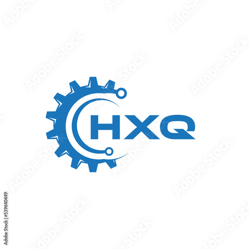 HXQ letter technology logo design on white background. HXQ creative initials letter IT logo concept. HXQ setting shape design. 