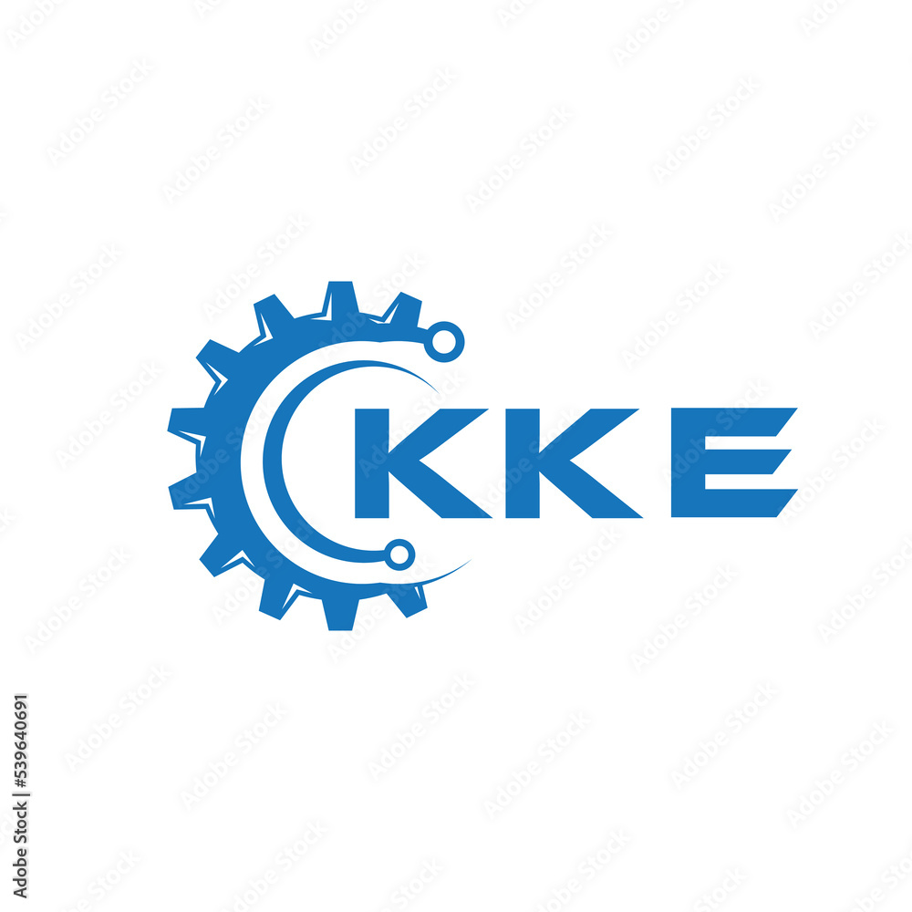 KKE letter technology logo design on white background. KKE creative initials letter IT logo concept. KKE setting shape design.
