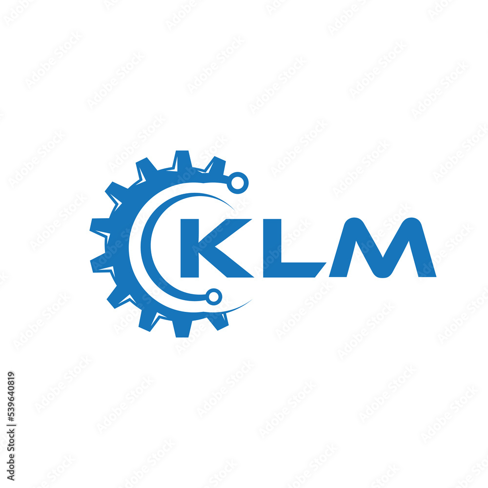 KLM letter technology logo design on white background. KLM creative initials letter IT logo concept. KLM setting shape design.
