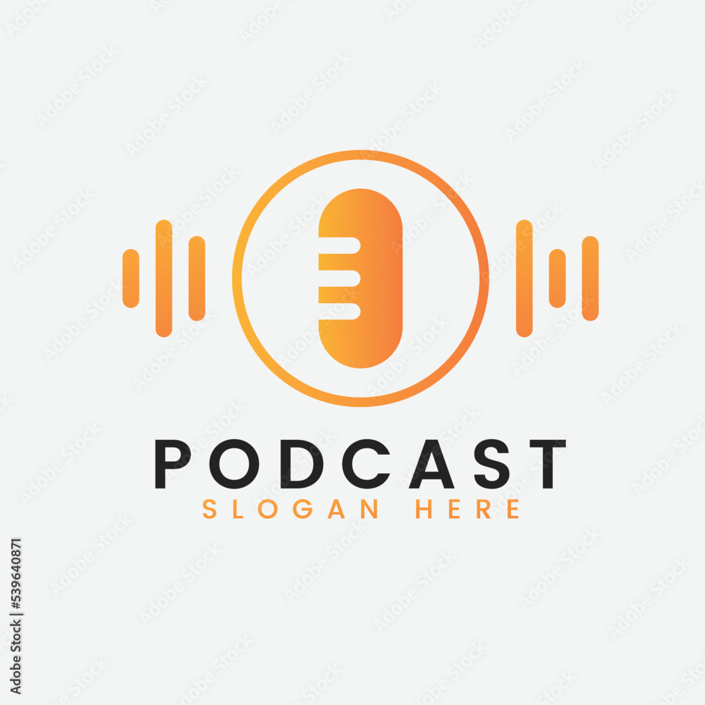 Modern gradient podcast logo design template Modern gradient podcast logo design template