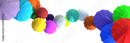 Wallpaper Mural Multicolored umbrellas. view from above. bright background illustration on transparent background Torontodigital.ca