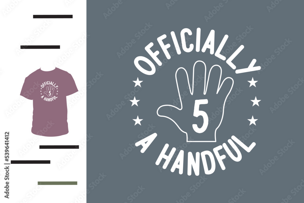 Obraz premium Five years birthday t shirt design