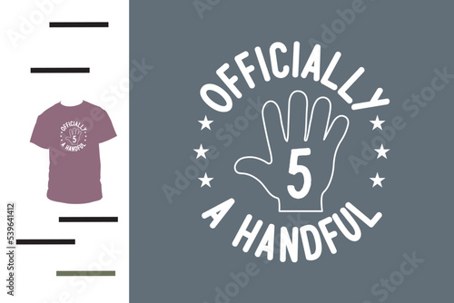 Five years birthday t shirt design 