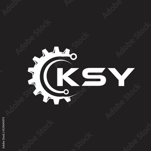KSY letter technology logo design on black background. KSY creative initials letter IT logo concept. KSY setting shape design.  © designhill