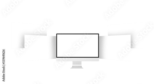 Desktop monitor screen with website presentation mockup isolated png