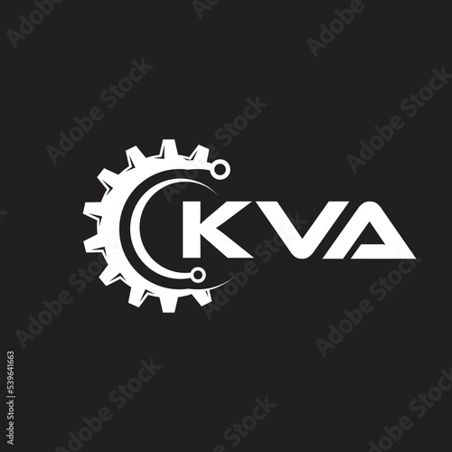 KVA letter technology logo design on black background. KVA creative initials letter IT logo concept. KVA setting shape design.
