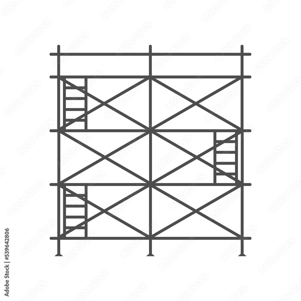 Scaffolding construction flat line icon vector. Scaffolding construction flat line icon vector.