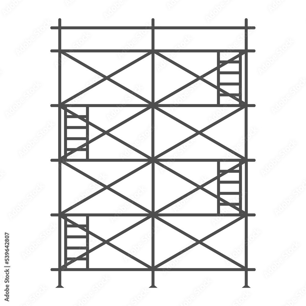 Scaffolding construction flat line icon vector. Scaffolding construction flat line icon vector.
