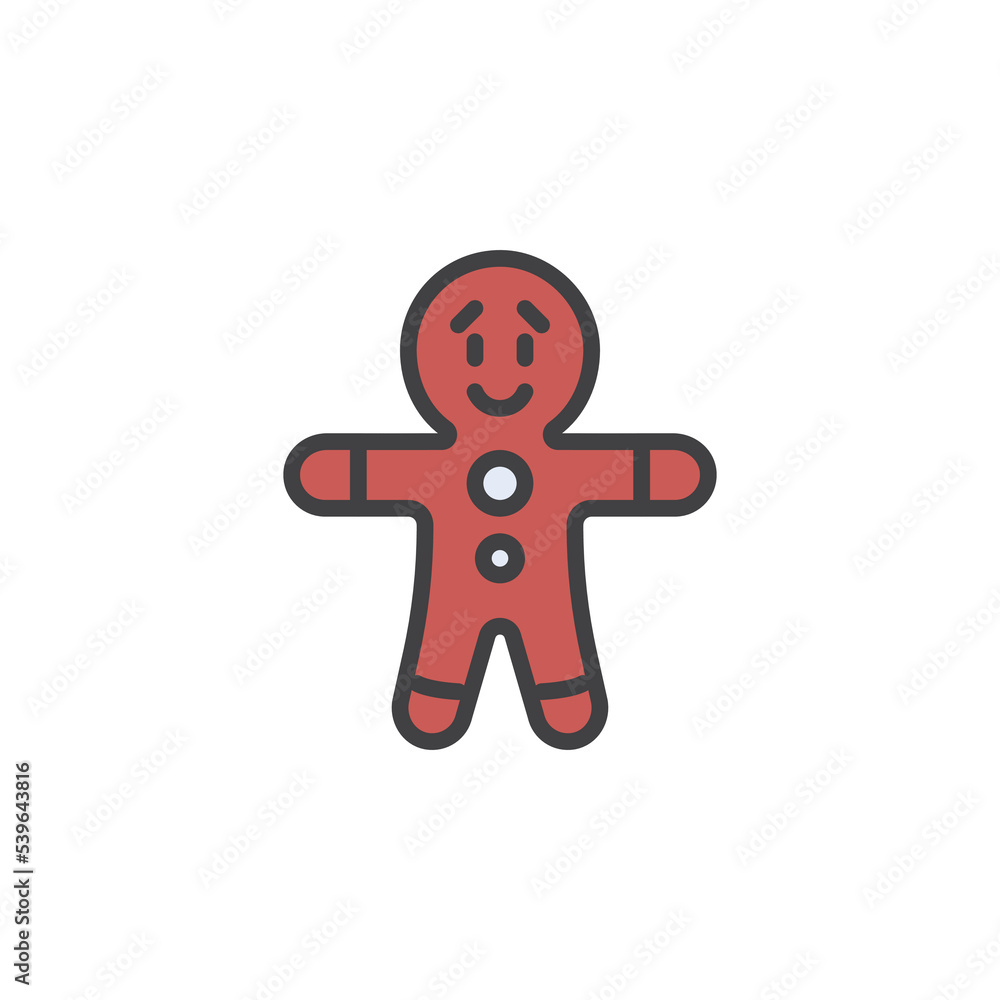 Obraz premium Gingerbread man filled outline icon