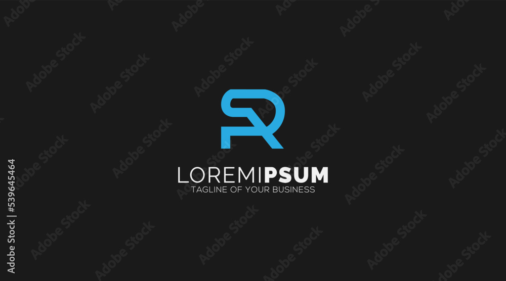 Unique logo design letter R on black background Unique logo design letter R on black background